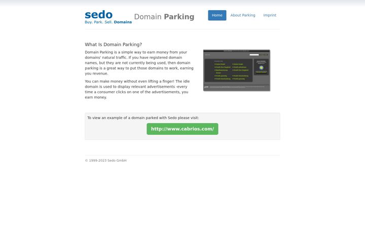 Snímek obrazovky sedoparking.com