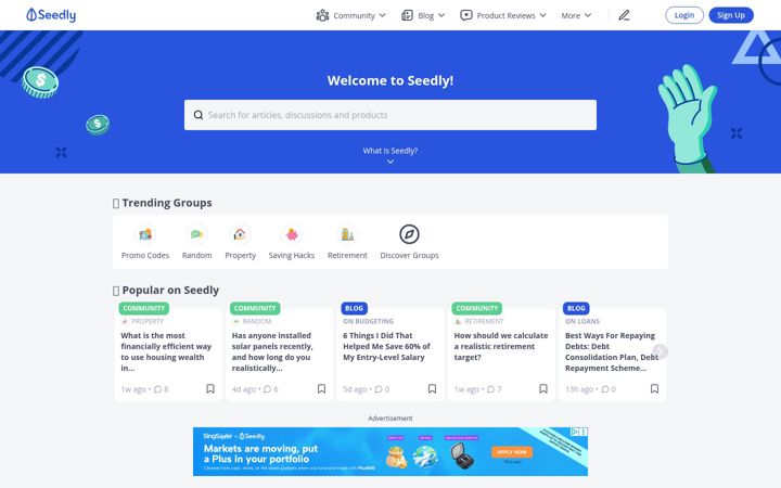 Screenshot of seedly.sg