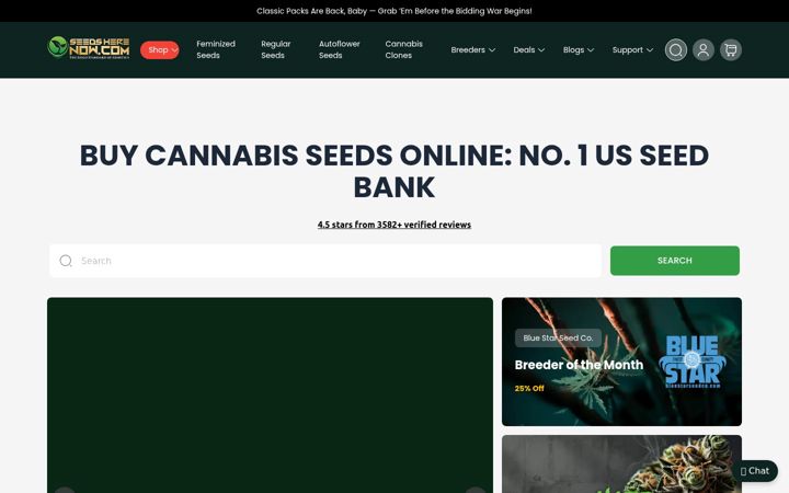 Capture d'écran de seedsherenow.com