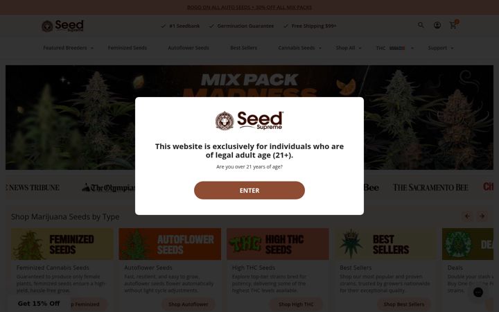 Zrzut ekranu seedsupreme.com