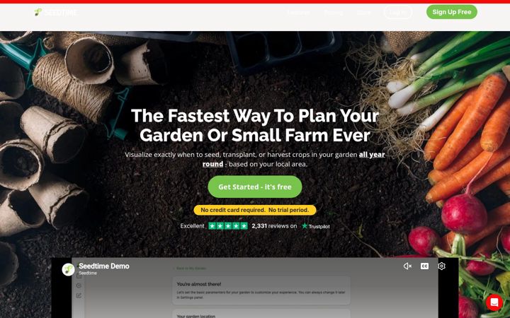 Snímek obrazovky seedtime.us