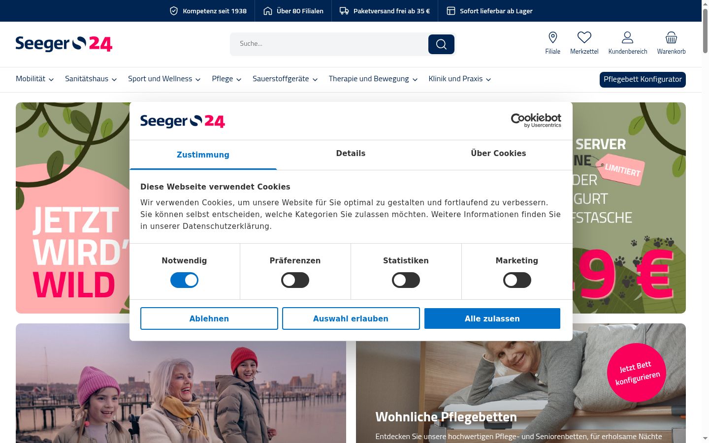 Snímek obrazovky baneru souhlasu zobrazeného před jakoukoli interakcí