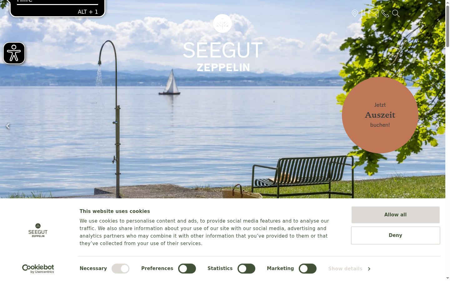 Screenshot of the consent banner shown before any interaction