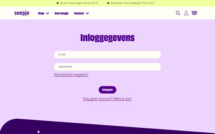 Ekraanipilt saidist seepjeretailshop.nl