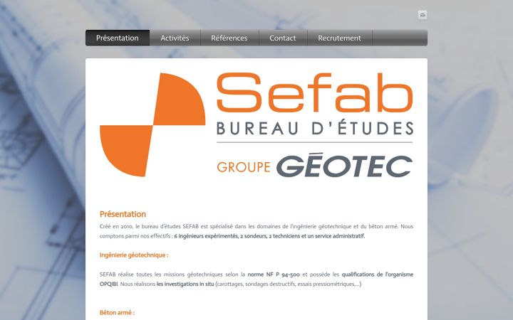 Skärmbild av sefab-france.com