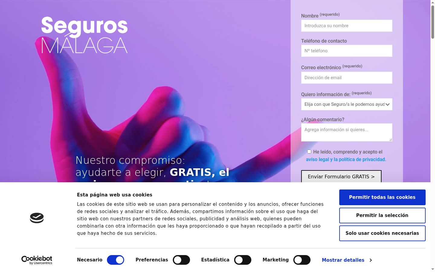 Screenshot tal-banner tal-kunsens muri qabel kwalunkwe interazzjoni