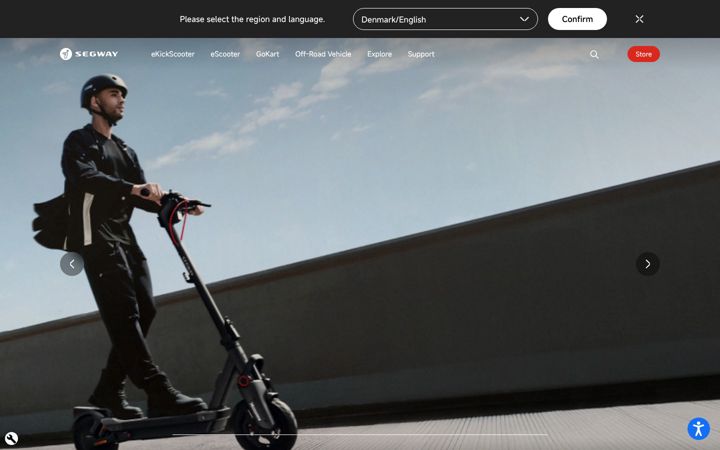 Screenshot ta' segway.com