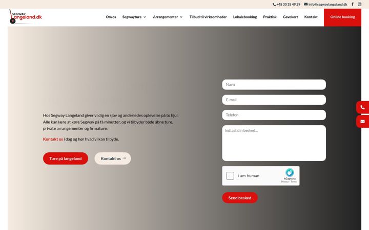 Snímek obrazovky segwaylangeland.dk