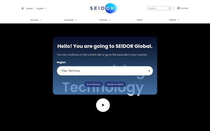 Screenshot van seidor.com