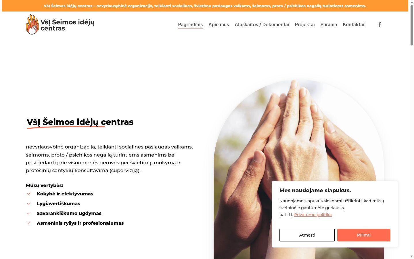 Screenshot tal-banner tal-kunsens muri qabel kwalunkwe interazzjoni