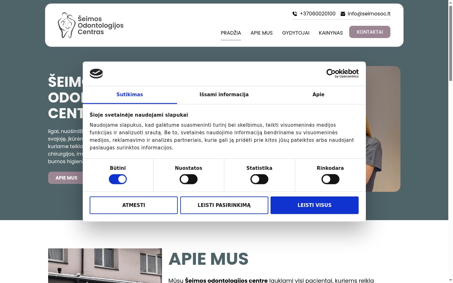 Screenshot tal-banner tal-kunsens muri qabel kwalunkwe interazzjoni