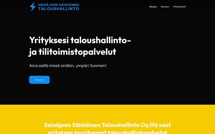 Screenshot von seinajoensahkoinentaloushallinto.fi