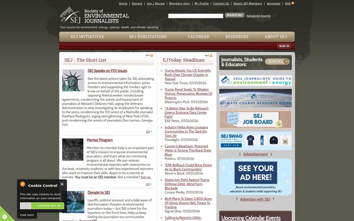 Screenshot von sej.org