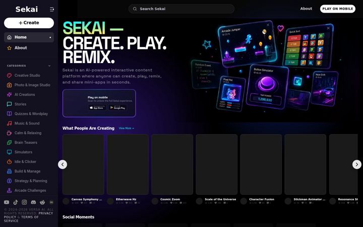 Screenshot of sekai.chat