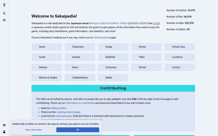 Screenshot of sekaipedia.org