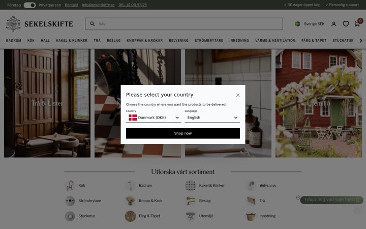 Screenshot of sekelskifte.com