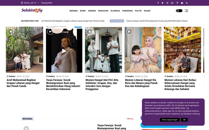 Screenshot van selebintang.com