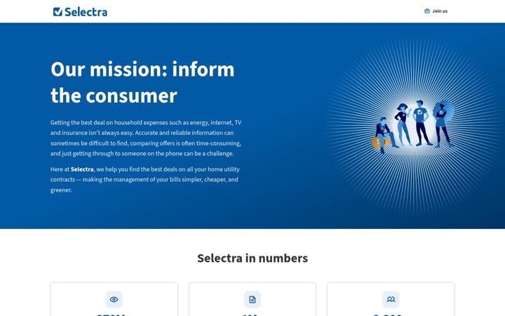 Screenshot of selectra.com
