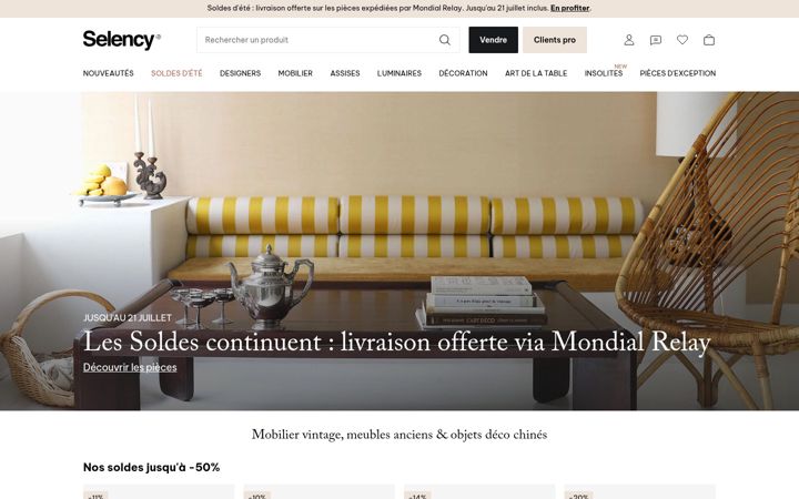 Screenshot of selency.fr