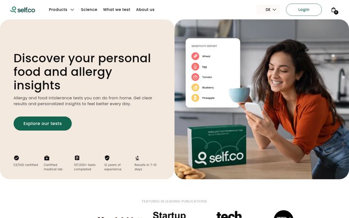 Screenshot of self.co