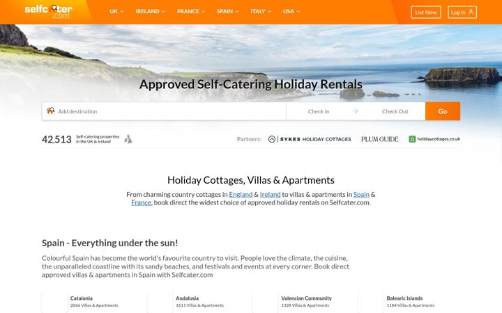 Screenshot of selfcater.com
