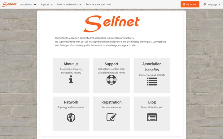Screenshot of selfnet.de