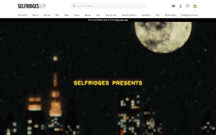 Screenshot of selfridges.co.uk