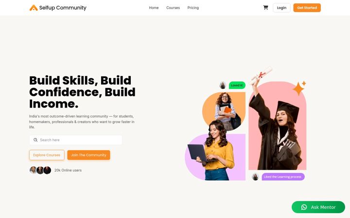Screenshot of selfupcommunity.com