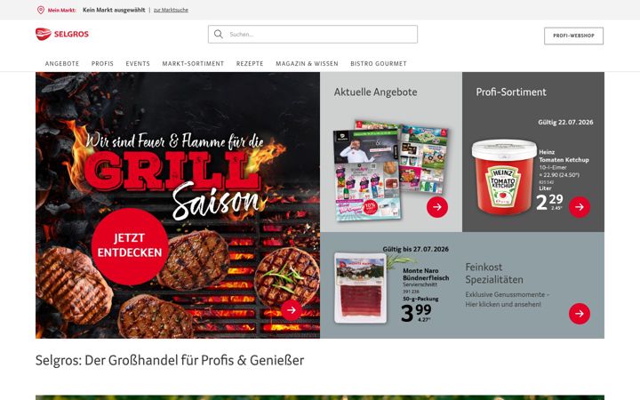 Zrzut ekranu selgros.de