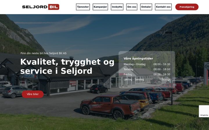 Kuvakaappaus sivustosta seljordbil.no