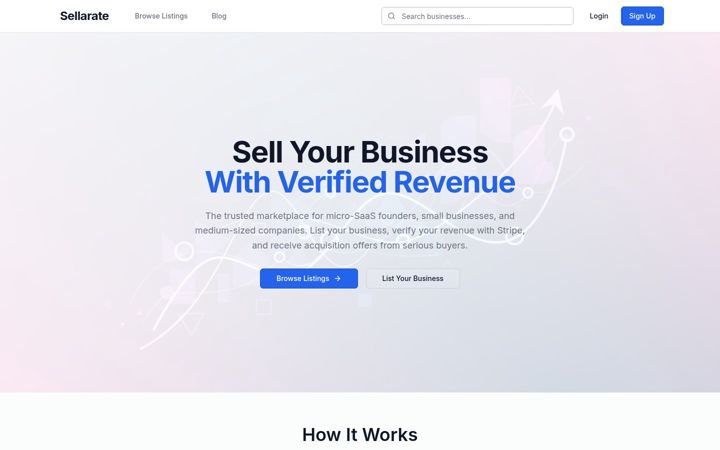 Screenshot of sellarate.com