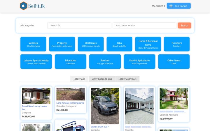 Screenshot of sellit.lk