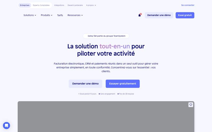 Screenshot of sellsy.com