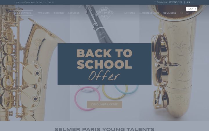 Screenshot of selmer.fr