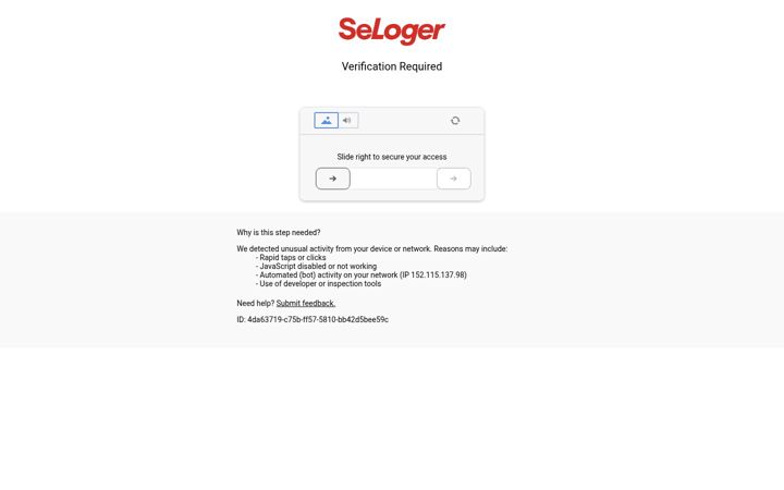 Snímek obrazovky seloger.com