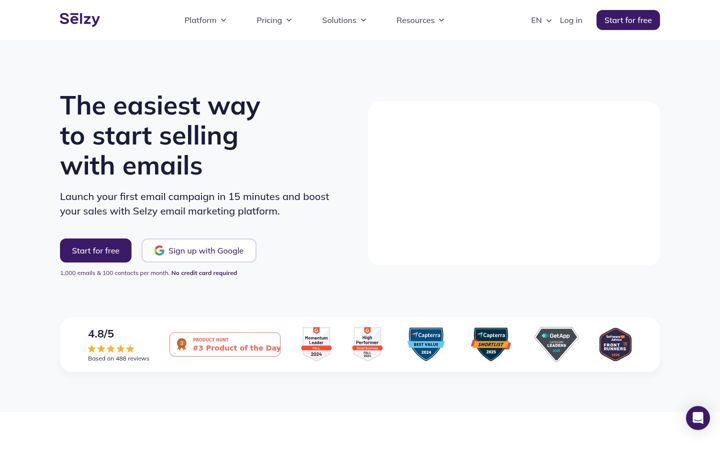 Screenshot of selzy.com