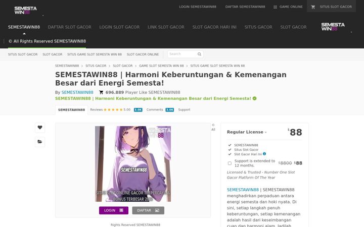 Screenshot stránky semestawin88.com