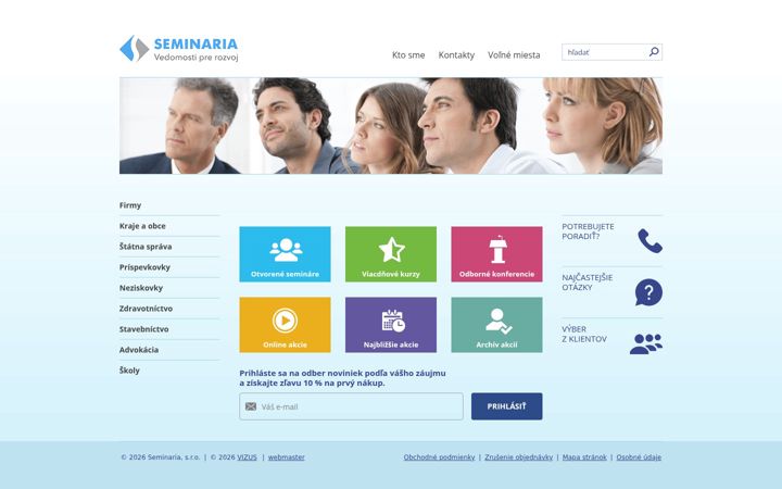 Kuvakaappaus sivustosta seminaria.sk