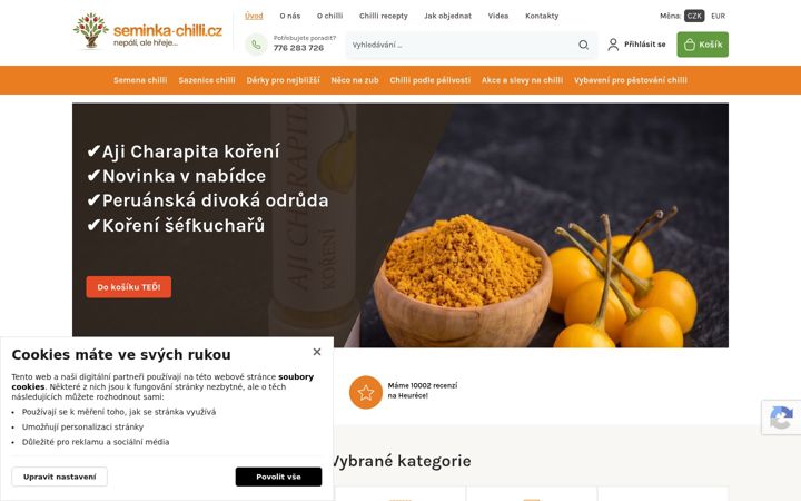 Skjámynd af seminka-chilli.cz