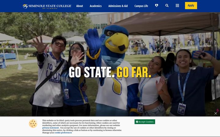 Screenshot of seminolestate.edu