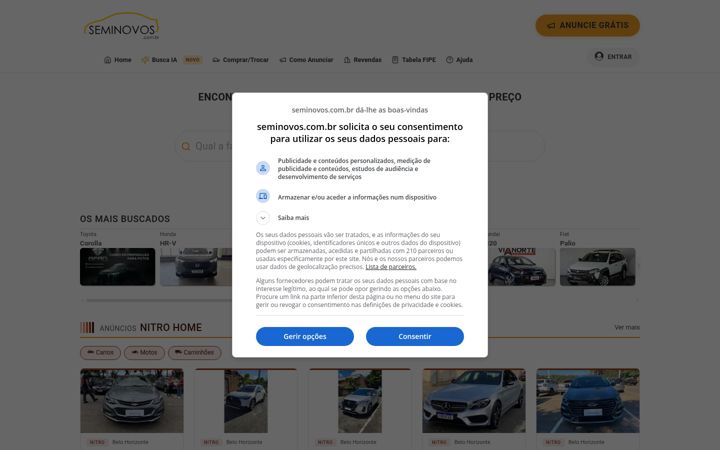 Screenshot of seminovos.com.br