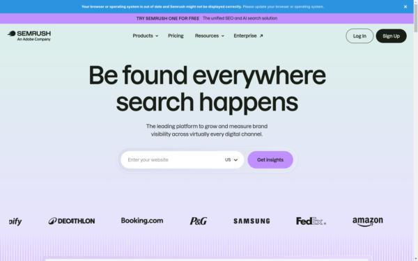 Screenshot of semrush.com