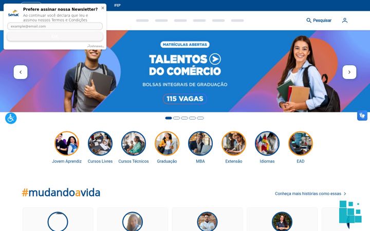 Screenshot of senacrs.com.br