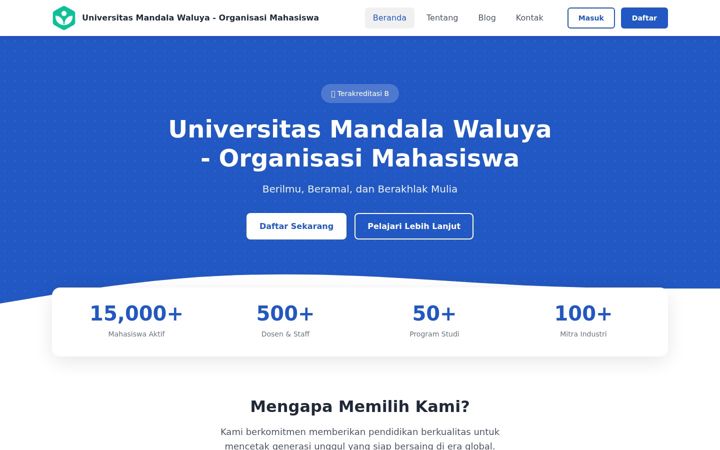 Screenshot of senatmandalawaluya.ac.id