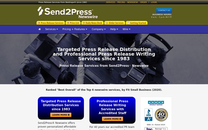 Zrzut ekranu send2press.com