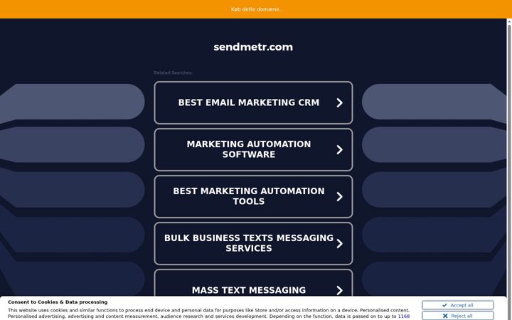 Posnetek zaslona sendmetr.com
