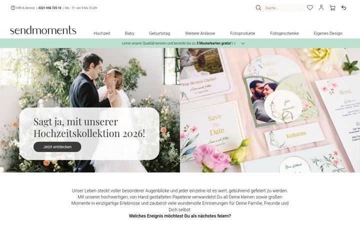 Screenshot of sendmoments.de