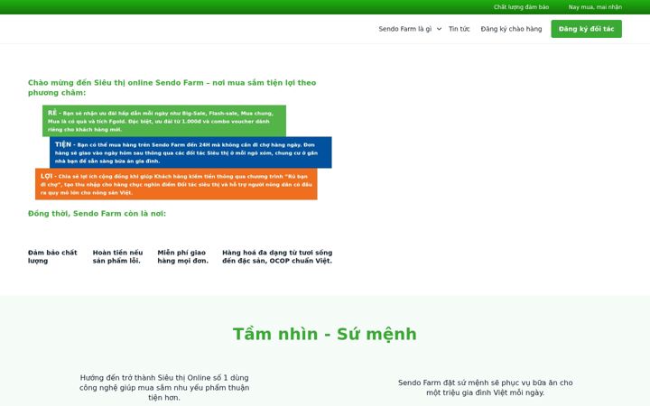 Screenshot of sendo.vn