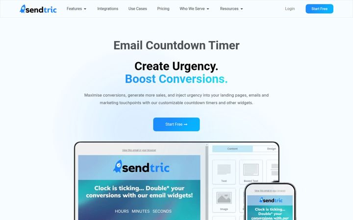 Captura de ecrã de sendtric.com