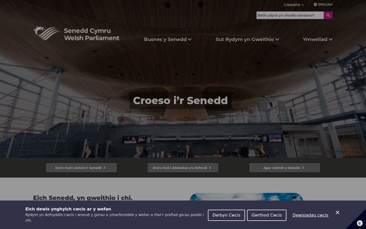 Screenshot of senedd.cymru